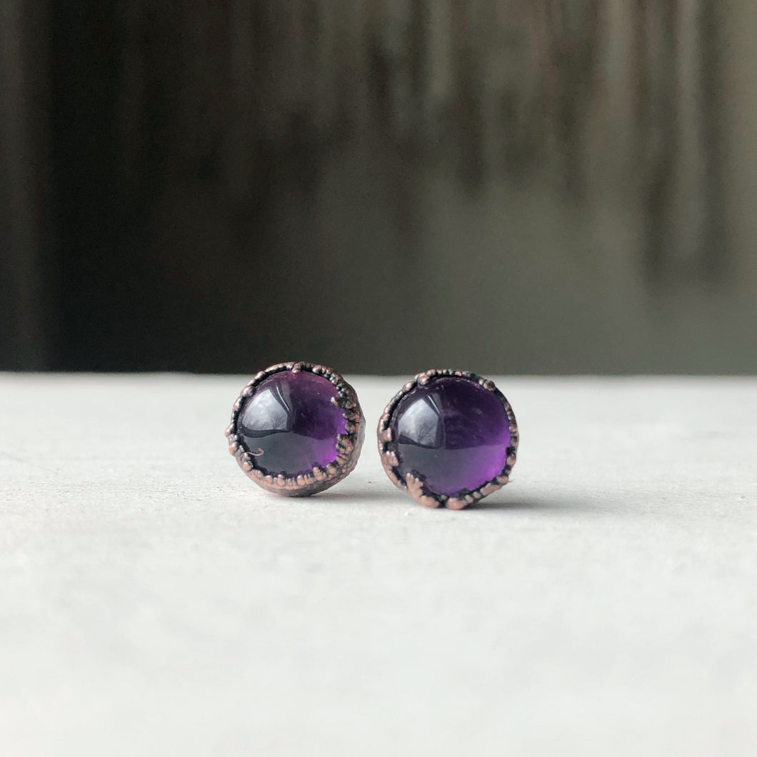 Round Amethyst Earrings #2 - Ready to Ship