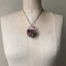 Load image into Gallery viewer, Pink Amethyst Cluster with Rainbow Moonstone Necklace
