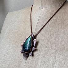 Load image into Gallery viewer, Labradorite Lotus Flower Necklace - Ready to Ship
