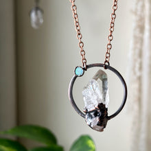 Load image into Gallery viewer, Clear Quartz Cluster &amp; Raw Opal Necklace - Ready to Ship
