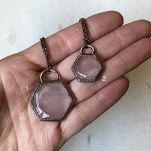 Load image into Gallery viewer, Rose Quartz Hexagon Necklace
