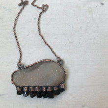 Load image into Gallery viewer, Druzy and Dravite Statement Necklace - Ready to Ship

