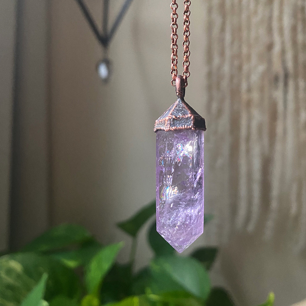 Amethyst Polished Point Necklace #2 - Ready to Ship