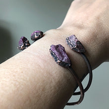 Load image into Gallery viewer, Raw Ruby Chakra Cuff Bracelet - Ready to Ship
