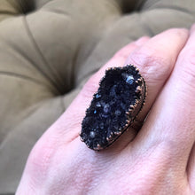 Load image into Gallery viewer, Raw Amethyst Cluster Druzy Ring - Ready to Ship
