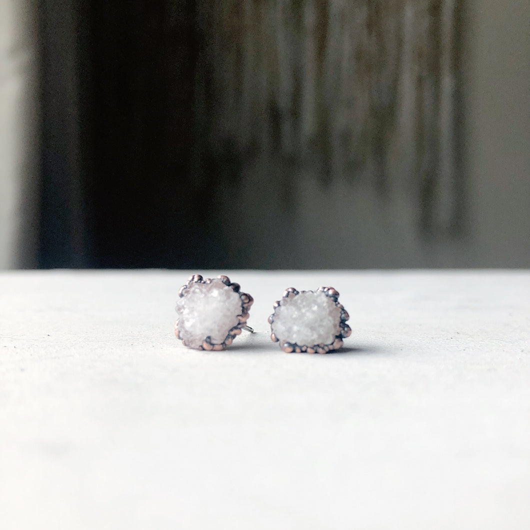 Clear Quartz Druzy Earrings #4 - Ready to Ship