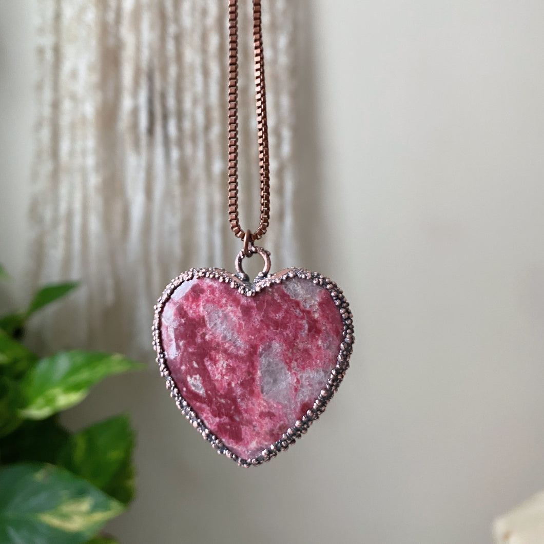 Thulite Heart Necklace #4 - Ready to Ship