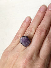 Load image into Gallery viewer, Tibetan Amethyst Mini Cluster Ring #3 (Size 6.5) - Tell Tale Heart Collection
