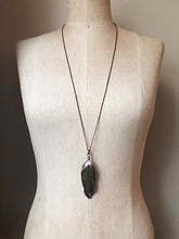 Load image into Gallery viewer, Electroformed Green Macaw Feather Necklace #3 - Ready to Ship
