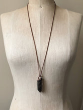 Load image into Gallery viewer, Raw Smoky Quartz Point #1 on Aged Copper Chain (Satya Collection)
