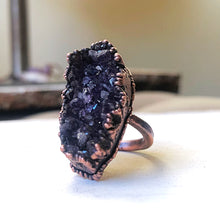 Load image into Gallery viewer, Raw Amethyst Cluster Druzy Ring - Ready to Ship
