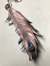 Load image into Gallery viewer, Electroformed Feather and Labradorite Necklace #3 - Moksha Collection

