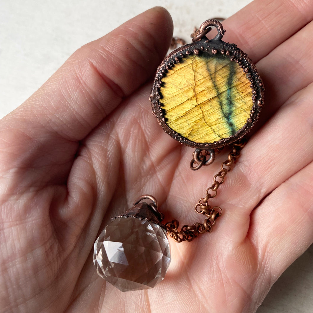 Small Sun Catcher with Labradorite Seer Stone #1 - Ready to Ship