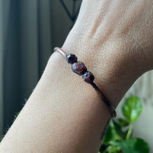 Load image into Gallery viewer, Raw Garnet Cuff Bracelet (3 Stone) - Ready to Ship
