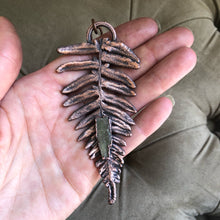 Load image into Gallery viewer, Electroformed Fern with Raw Green Kyanite Necklace #2
