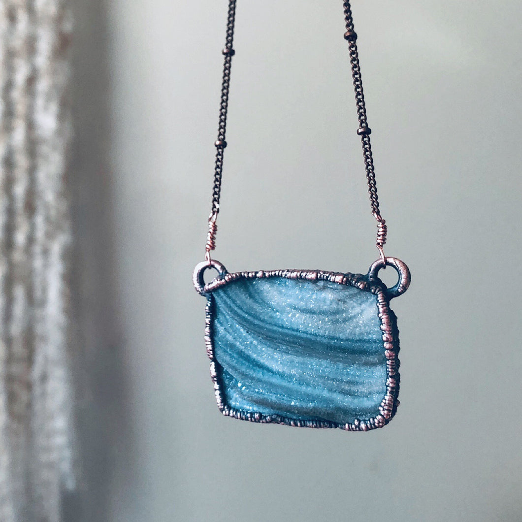 Chalcedony Rectangle Necklace - Ready to Ship