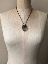 Load image into Gallery viewer, Polished Clear Quartz Point topped with Raw Amazonite Necklace  (Satya Collection)
