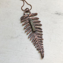 Load image into Gallery viewer, Electroformed Fern with Raw Green Kyanite Necklace #1
