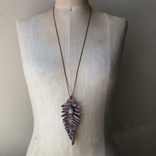 Load image into Gallery viewer, Electroformed Fern with Polished Green Kyanite Necklace #2
