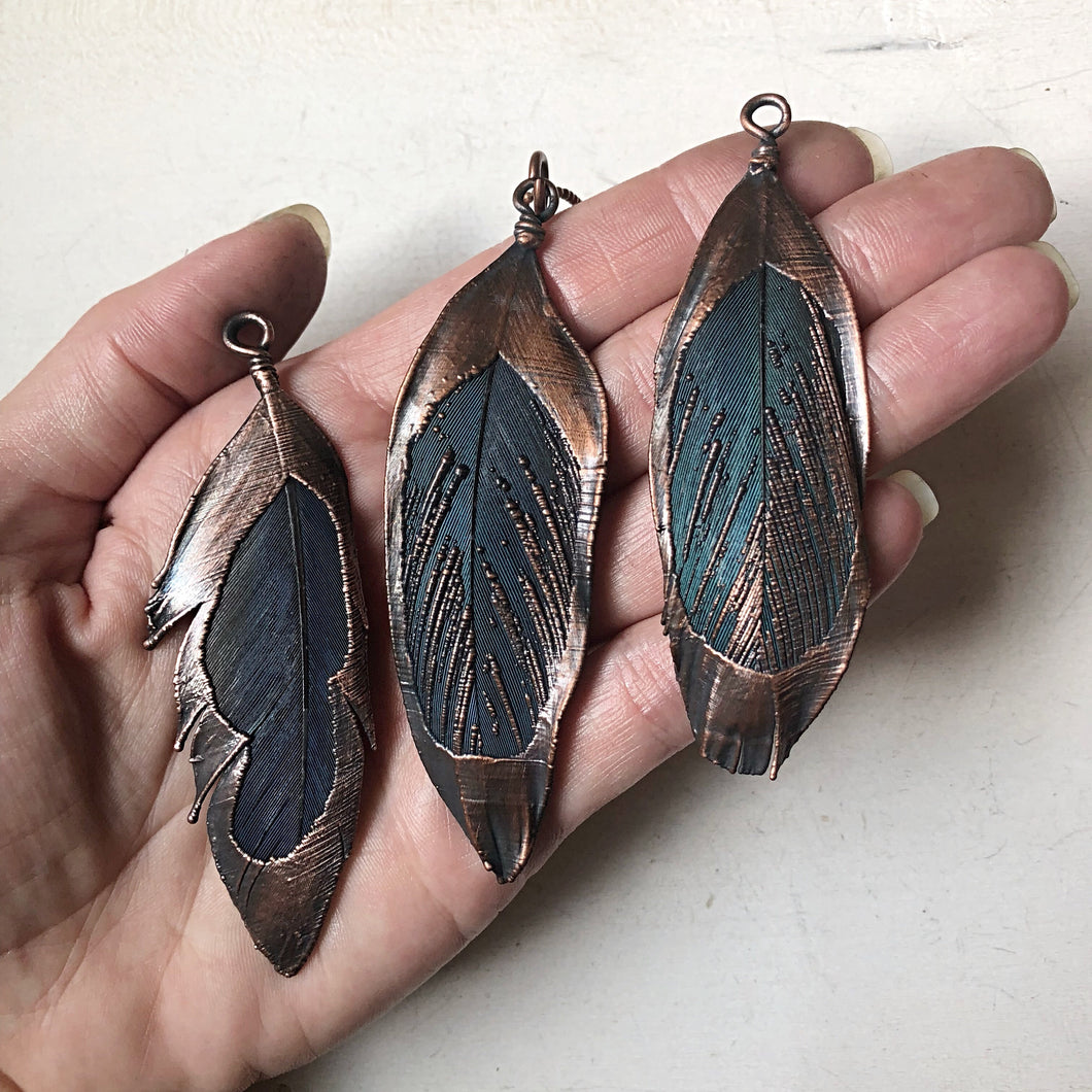 Electroformed Macaw Feather Necklace (Style 2) - Moksha Collection