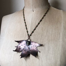 Load image into Gallery viewer, Electroformed Maple Leaf with Labradorite Necklace (Large) #1 - Ready to Ship
