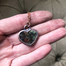 Load image into Gallery viewer, Moss Agate Heart Necklace #4 - Ready to Ship
