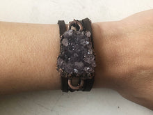 Load image into Gallery viewer, Raw Amethyst Druzy Wrap Bracelet/Choker - Holiday Made to Order
