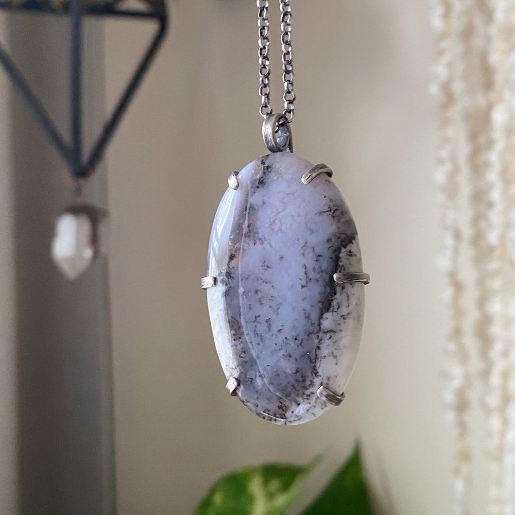 Dendritic Opal Necklace #5 - Sterling Silver