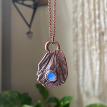 Load image into Gallery viewer, Electroformed Butterfly Wing &amp; Rainbow Moonstone Necklace #3 - Ready to Ship
