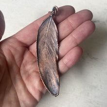 Load image into Gallery viewer, Electroformed Blue &amp; Green Macaw Feather Necklace - Ready to Ship
