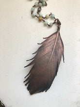 Load image into Gallery viewer, Electroformed Wild Feather &amp; Amazonite Necklace (Large) - (5/17 Update)
