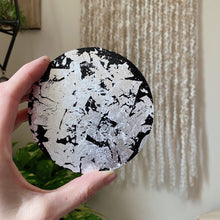 Load image into Gallery viewer, Small Silver Crescent Moon Scrying Mirror with Clear Quartz - Ready to Ship

