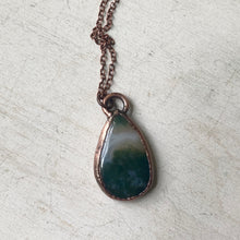 Load image into Gallery viewer, Moss Agate Teardrop Necklace #2- Ready to Ship
