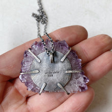 Load image into Gallery viewer, Amethyst Stalactite Slice Necklace #4- Sterling Silver
