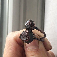 Load image into Gallery viewer, Medium Raw Garnet Stacking Ring - (Super Blood Wolf Moon)

