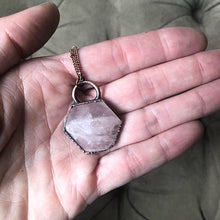 Load image into Gallery viewer, Rose Quartz Hexagon Necklace - Ready to Ship
