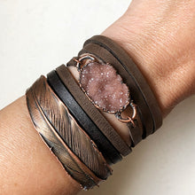 Load image into Gallery viewer, Druzy Wrap Bracelet/Choker - Blush Pink (Flower Moon Collection)
