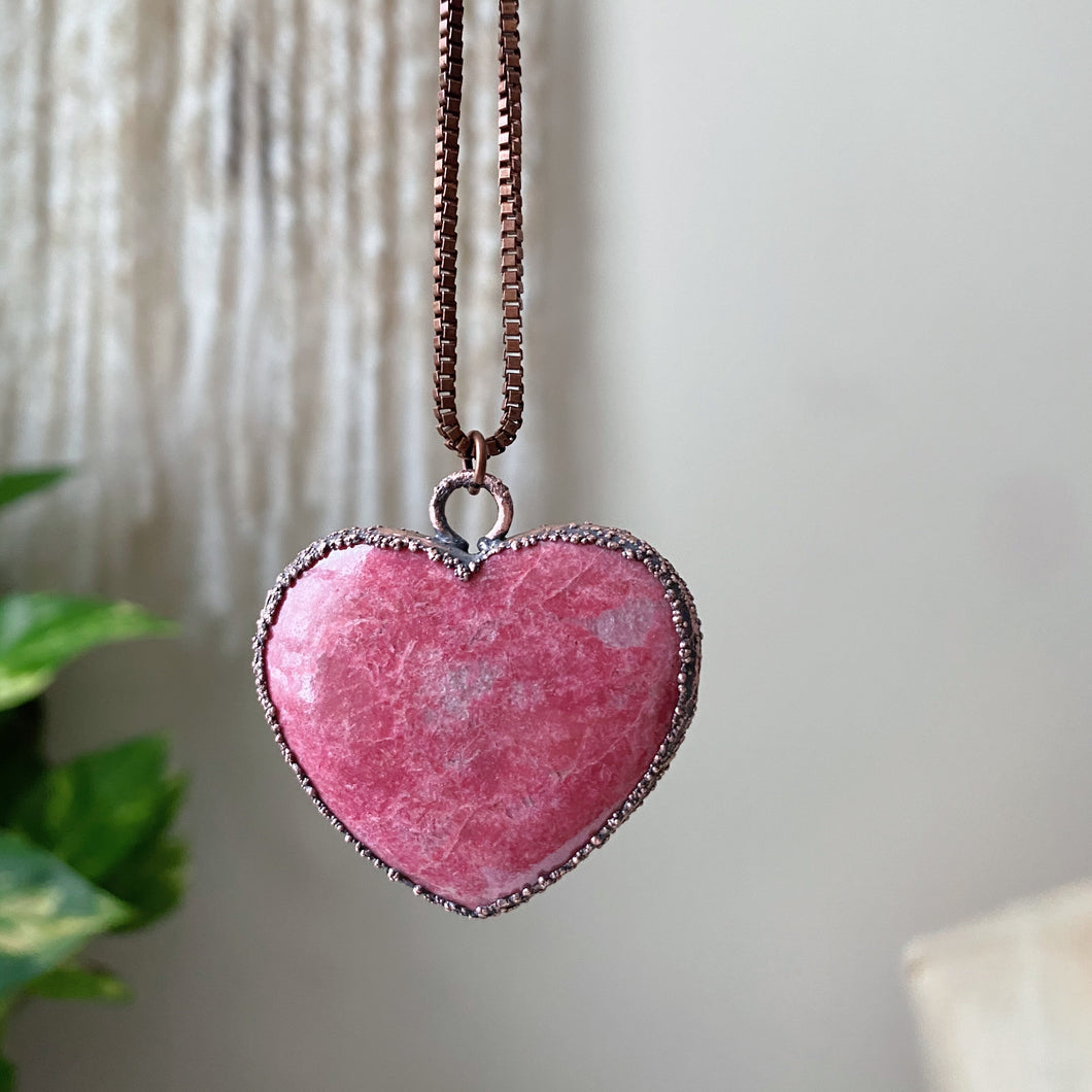 Thulite Heart Necklace #2 - Ready to Ship