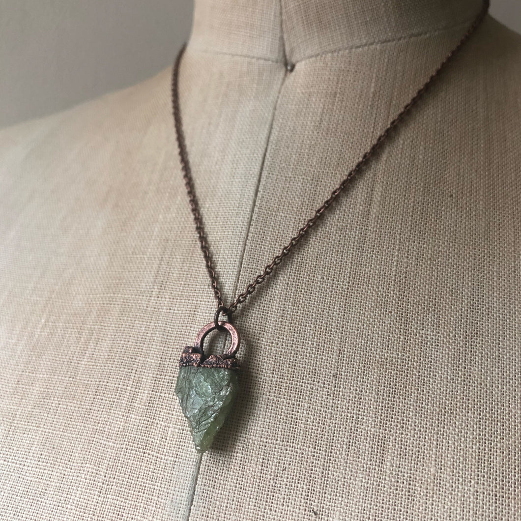 Raw Green Kyanite Necklace #1 - Ready to Ship