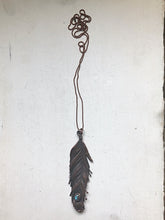 Load image into Gallery viewer, Electroformed Feather and Labradorite Necklace #1 - Moksha Collection
