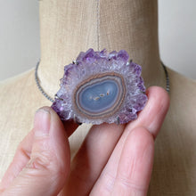 Load image into Gallery viewer, Amethyst Stalactite Slice Necklace #4- Sterling Silver
