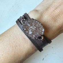 Load image into Gallery viewer, Ametrine Druzy and Leather Wrap Bracelet/Choker #1 - Ready to Ship
