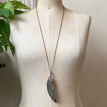 Load image into Gallery viewer, Electroformed Blue &amp; Green Macaw Feather Necklace #3 - Ready to Ship
