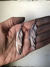Load image into Gallery viewer, Electroformed Dark Gray Feather Necklace #2 (Ready to Ship) - Darkness Calling Collection
