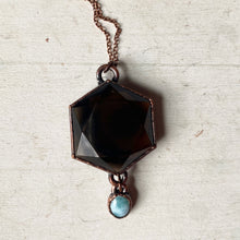 Load image into Gallery viewer, Smoky Quartz Hexagon &amp; Larimar Necklace - Ready to Ship
