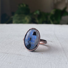 Load image into Gallery viewer, Rainbow Moonstone Ring - Oval #7 (Size 7.5) - Ready to Ship
