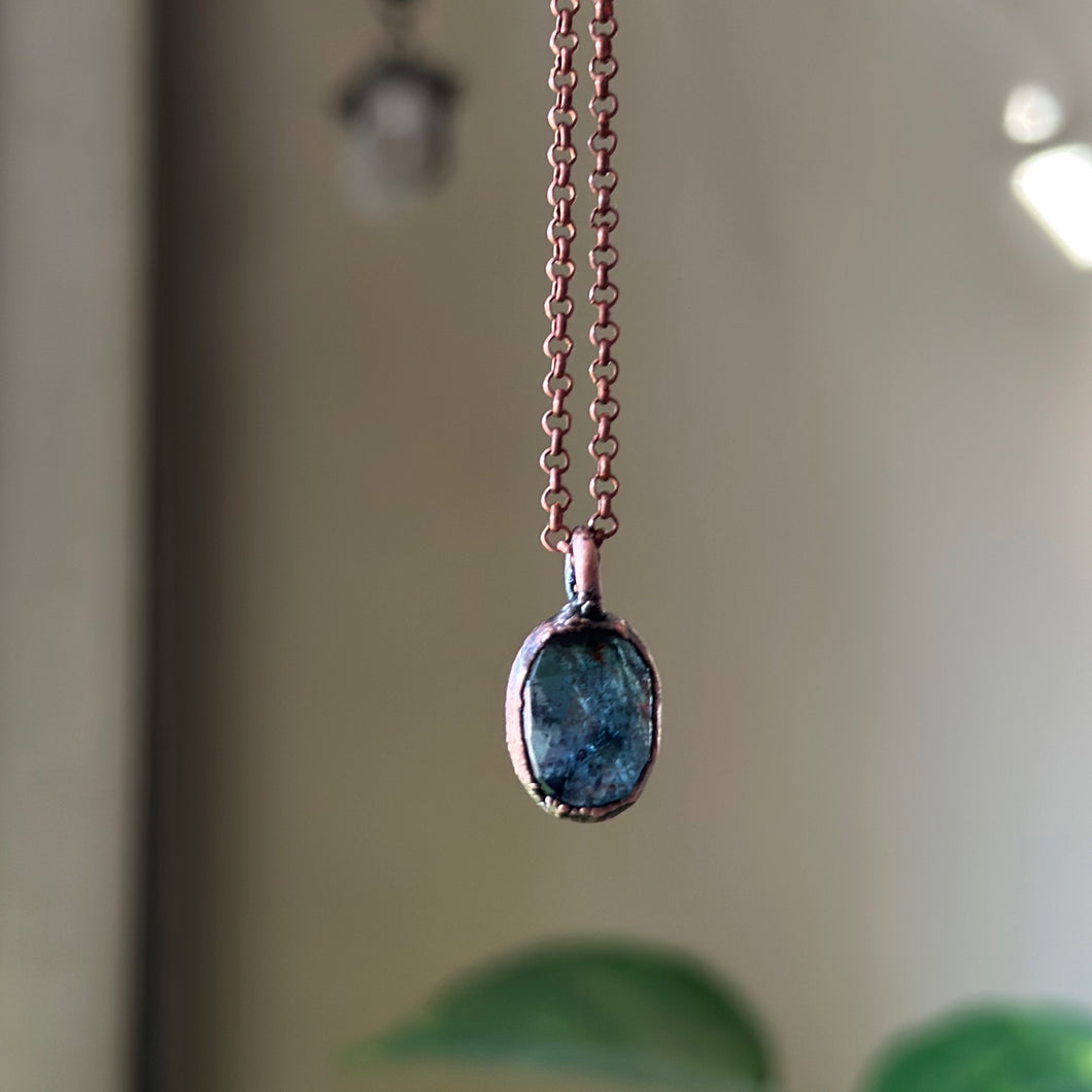 Rose Cut Blue Kyanite Necklace (Oval) - Ready to Ship
