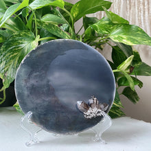 Load image into Gallery viewer, The Crescent Moon Scrying Mirror with Black Tibetan Quartz - Ready to Ship
