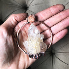 Load image into Gallery viewer, Candle Quartz &amp; Raw Sunstone Statement Necklace - Summer Solstice Collection 2019
