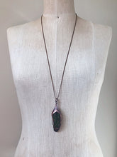 Load image into Gallery viewer, Electroformed Green Macaw Feather Necklace #4- Ready to Ship
